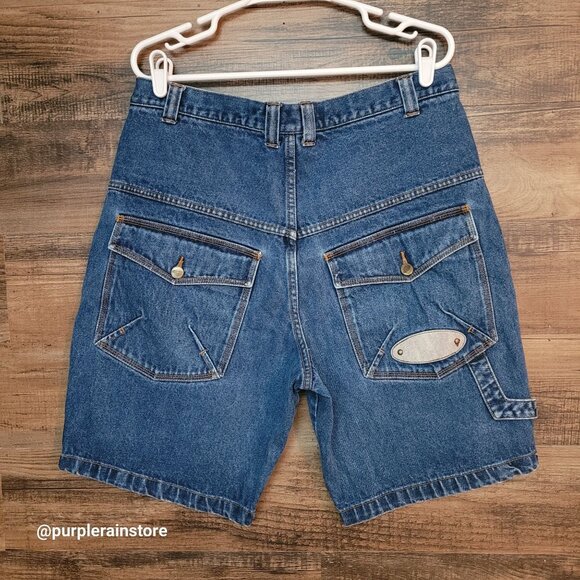 Vtg Lugz Cargo Carpenter Shorts Tag 36 Measures 34 Baggy Medium Dark 90's Y2K - Picture 1 of 11